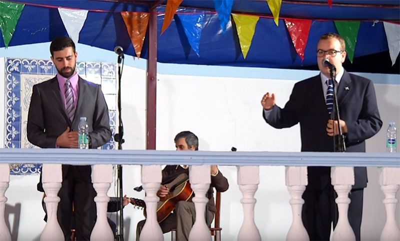 Fábio Ourique e José Esteves na Cantoria das Festas de São João de Deus
