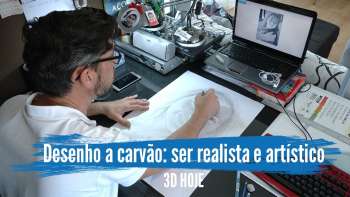 Desenho a carvão ser realista e artístico - Terceira Dimensão 1957